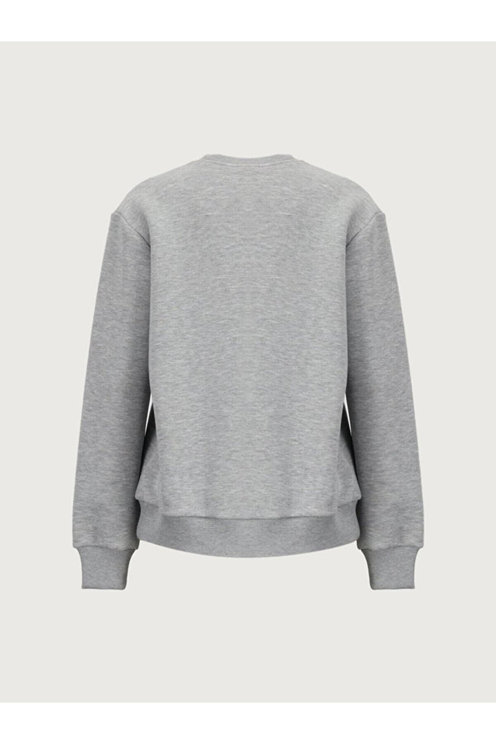 LTB Sweat gris à manches longues et col zéro imprimé