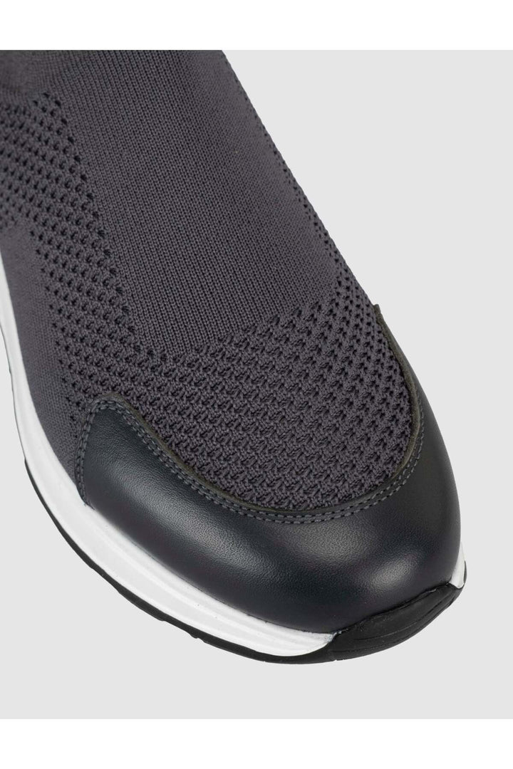 Cabani Shoes Chaussures en tricot pour hommes d'été grises avec détails en cuir - Gris