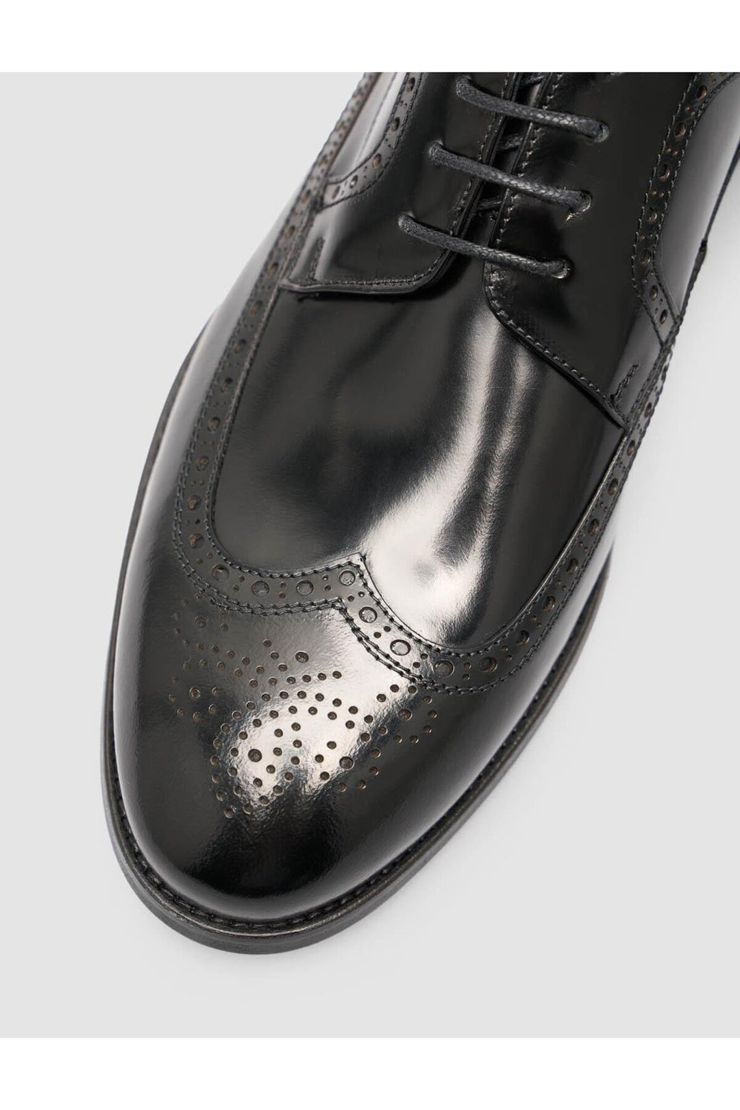 Cabani Shoes Chaussures classiques brogue en cuir véritable noires pour hommes - Noir