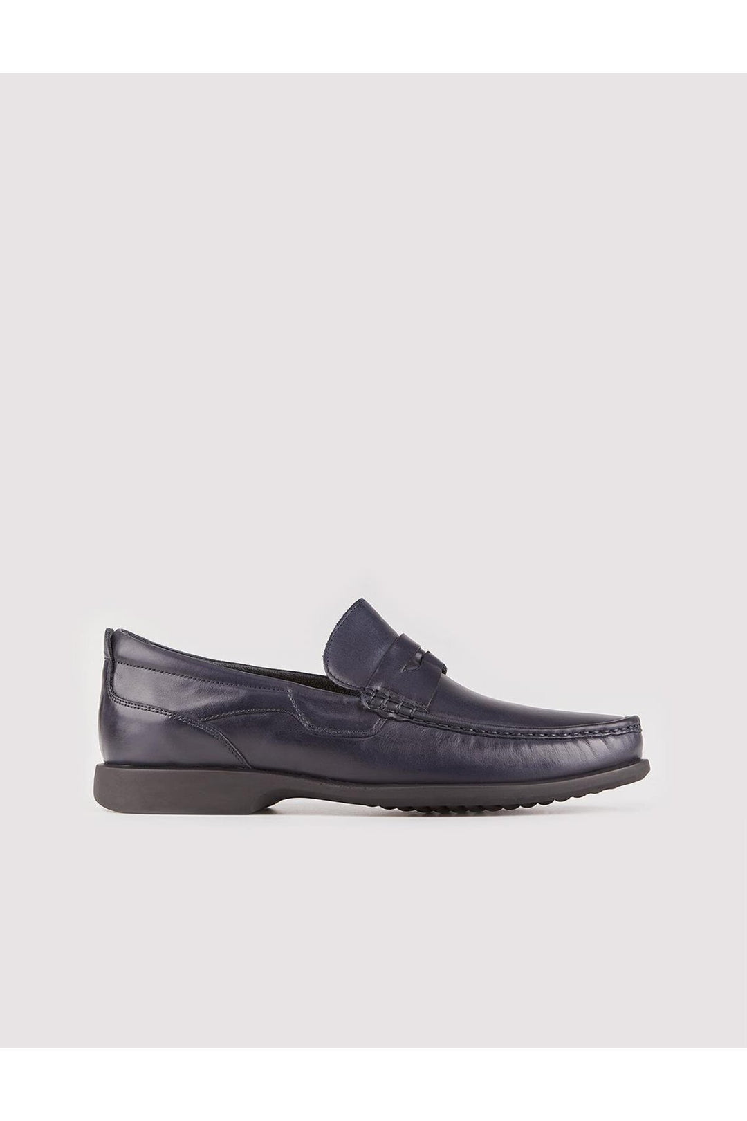 Cabani Shoes Chaussures de ville pour hommes en cuir véritable à semelle en caoutchouc antidérapante bleu marine - Bleu marine