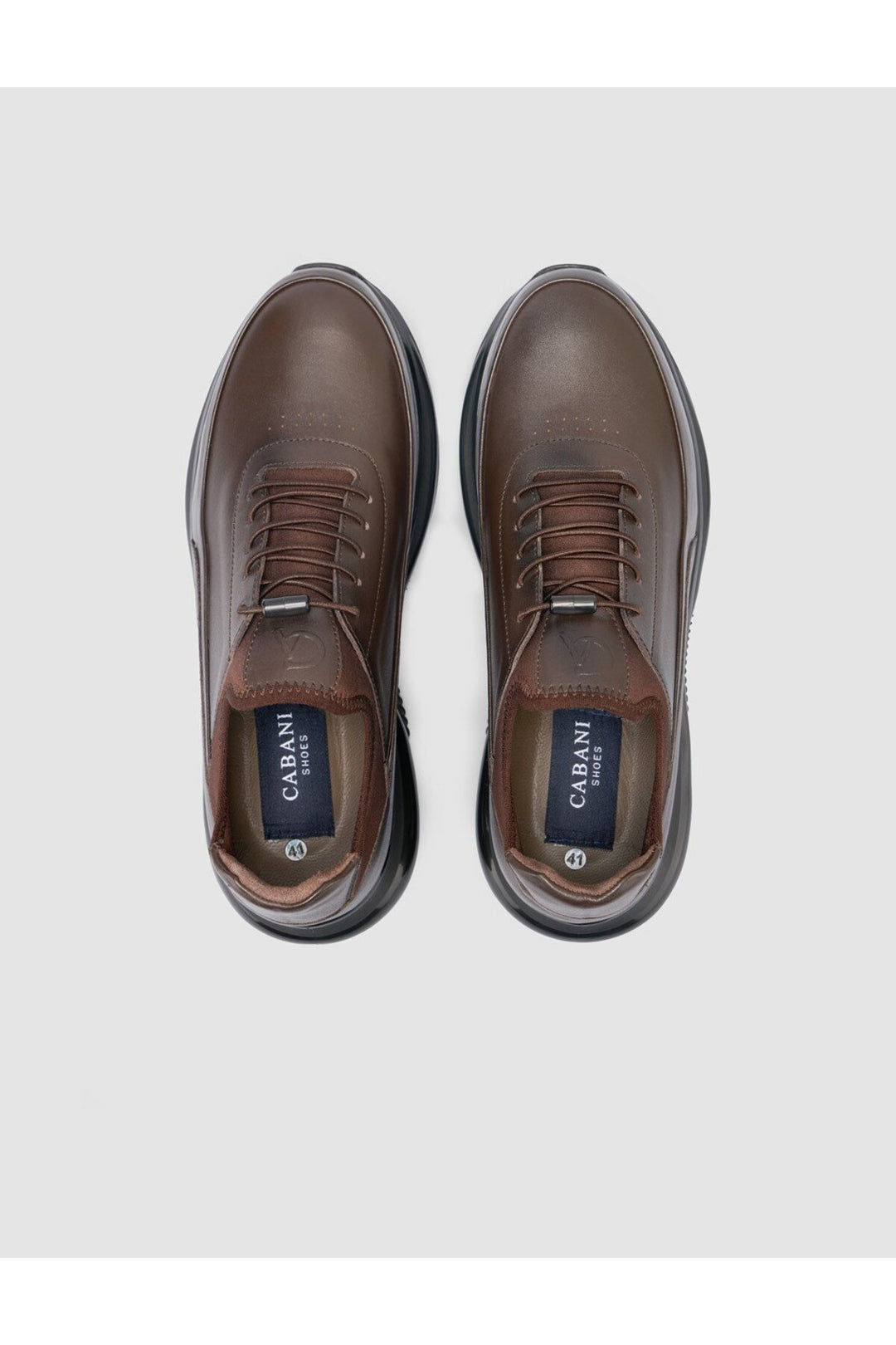 Cabani Shoes Chaussures de ville pour hommes en cuir véritable 100 % marron à lacets - Marron