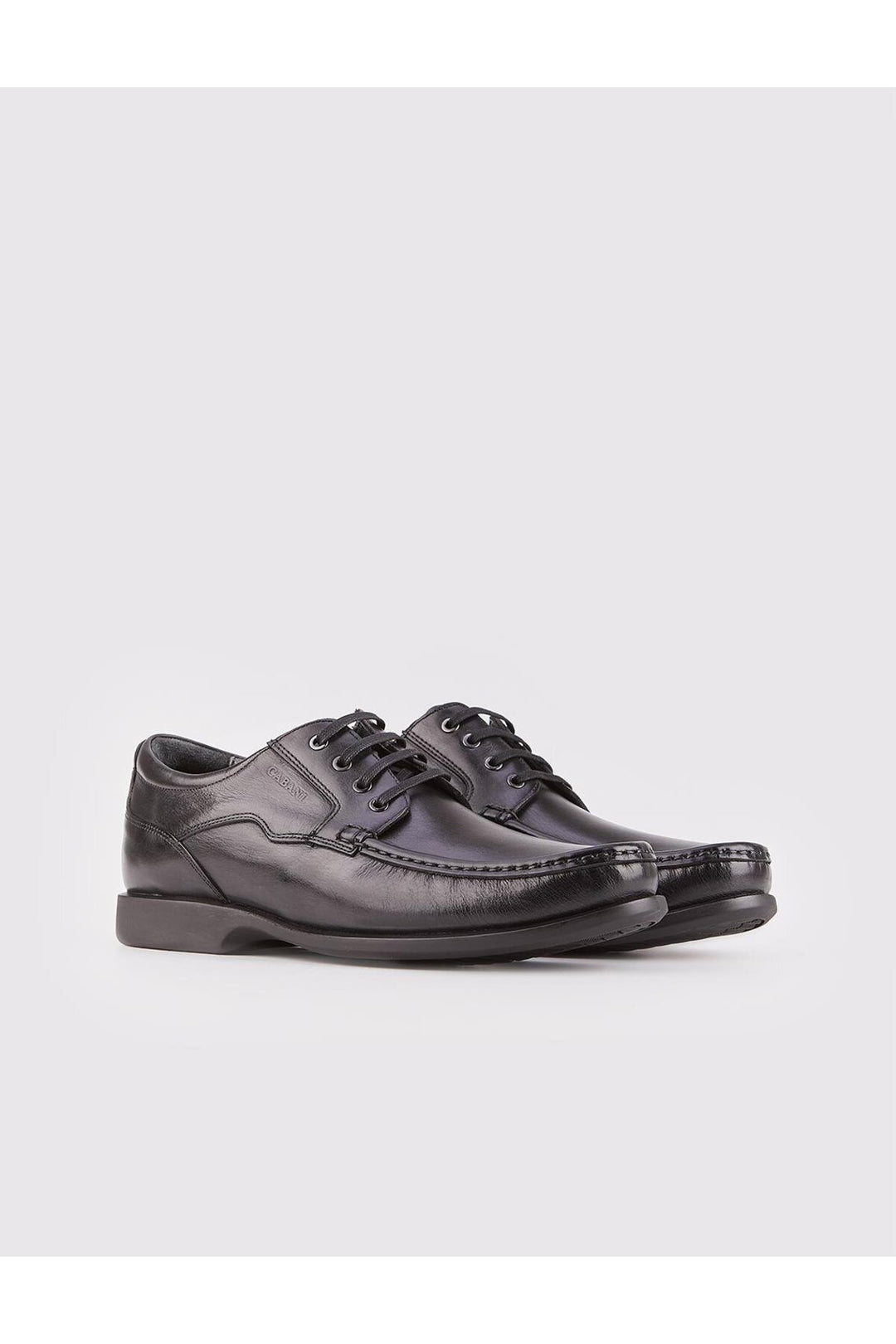 Cabani Shoes Chaussures de ville pour hommes en cuir véritable noires à lacets - Noir