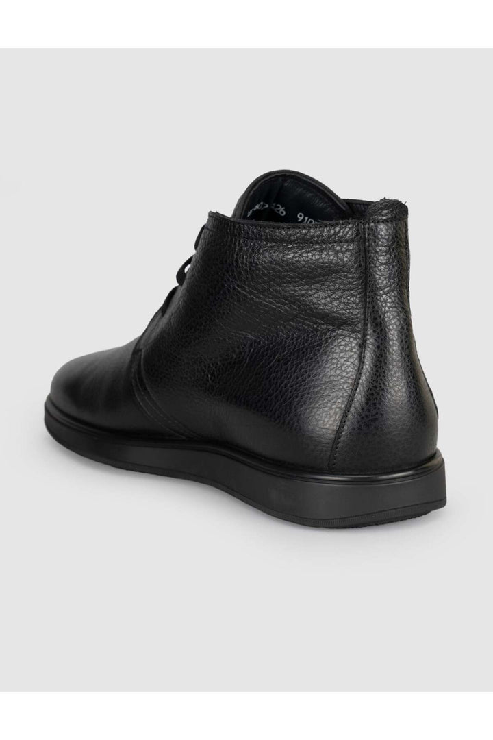 Cabani Shoes Tinano Bottes d'hiver en cuir véritable noires à lacets pour hommes - Multicolore