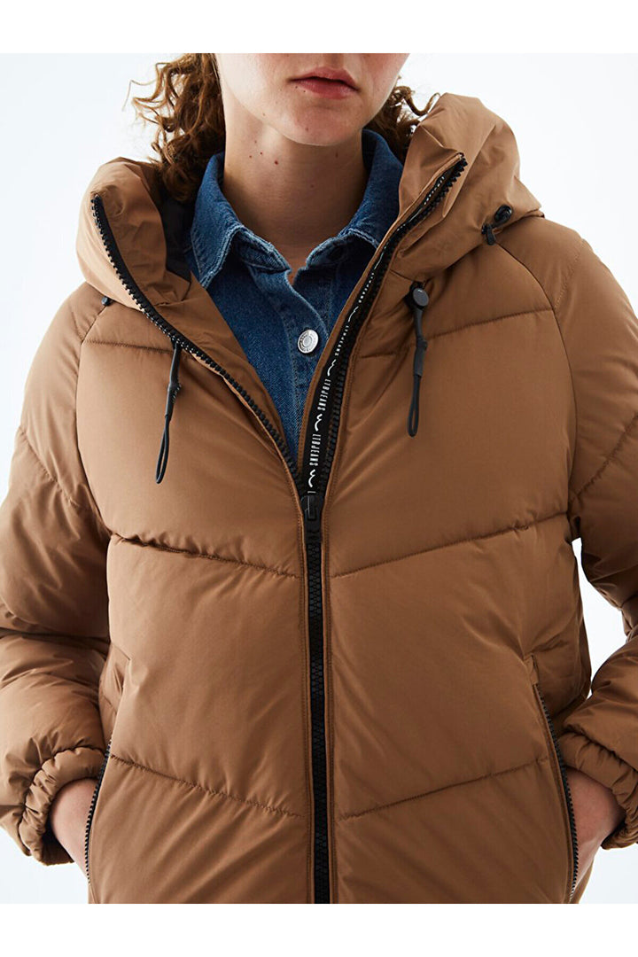 LTB Veste à capuche gonflable de couleur marron