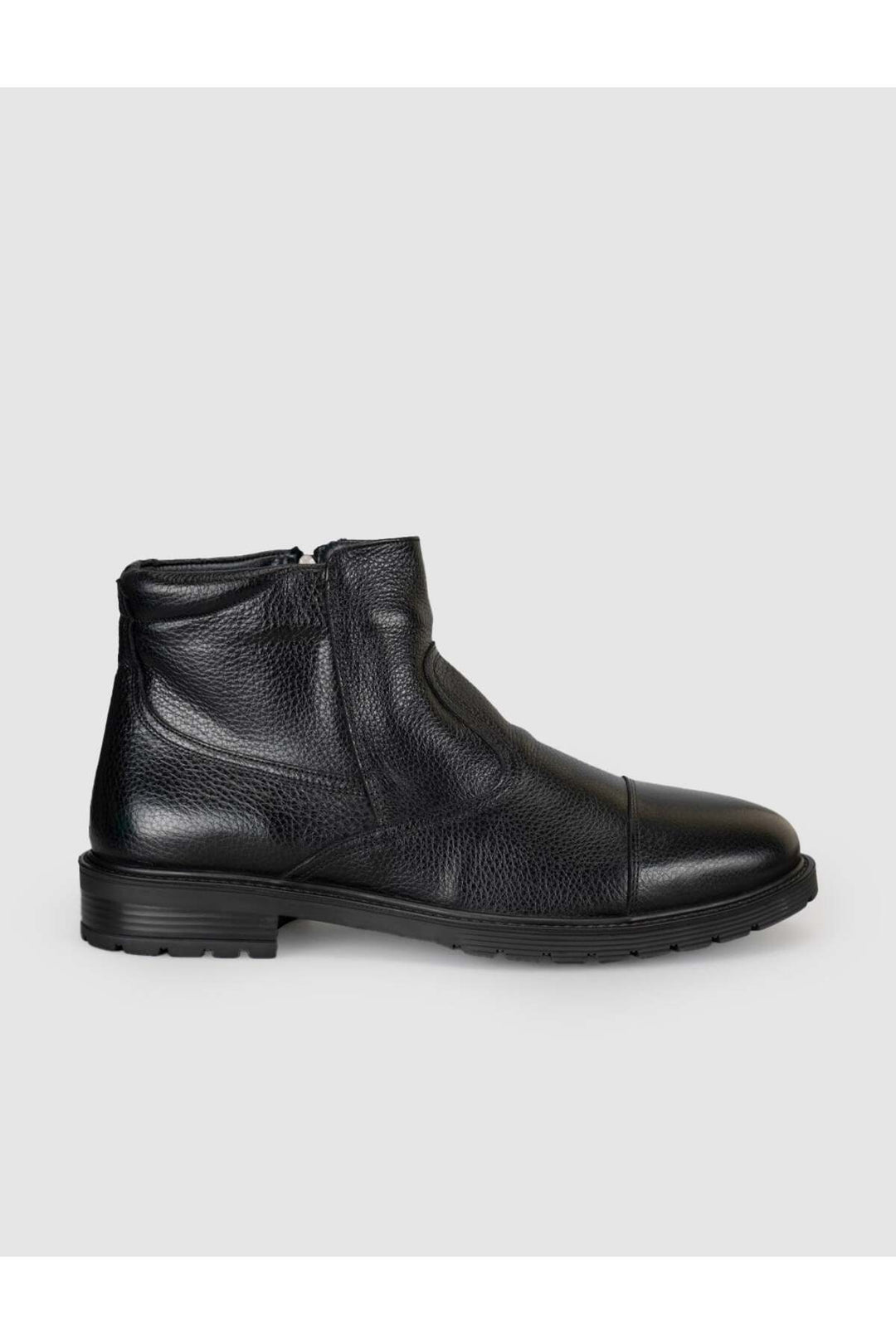 Cabani Shoes Bottines classiques pour hommes en cuir véritable avec fourrure noire et fermeture éclair - Multicolore