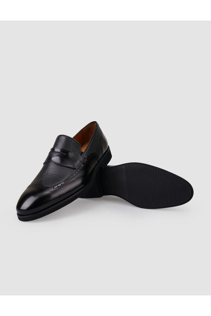 Cabani Shoes Chaussures classiques pour hommes en cuir véritable noir à ouverture 100% - Multicolore
