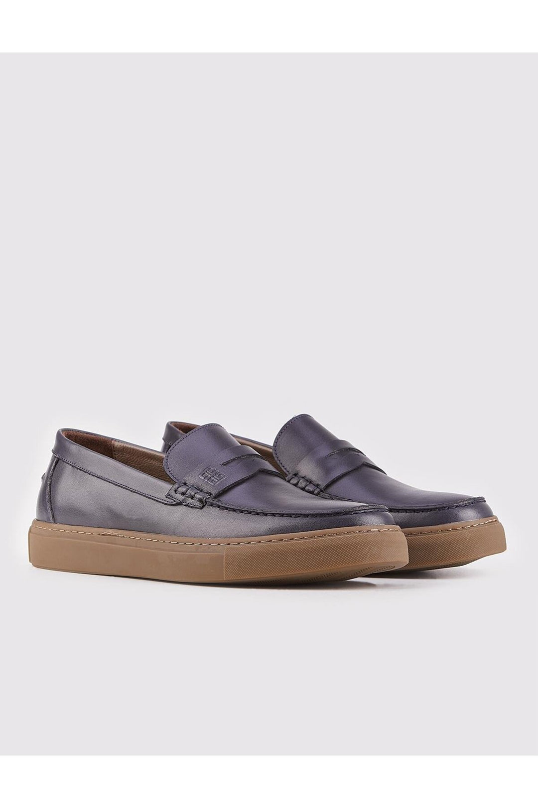 Cabani Shoes Chaussures Loafer en cuir véritable bleu marine pour homme - Bleu marine