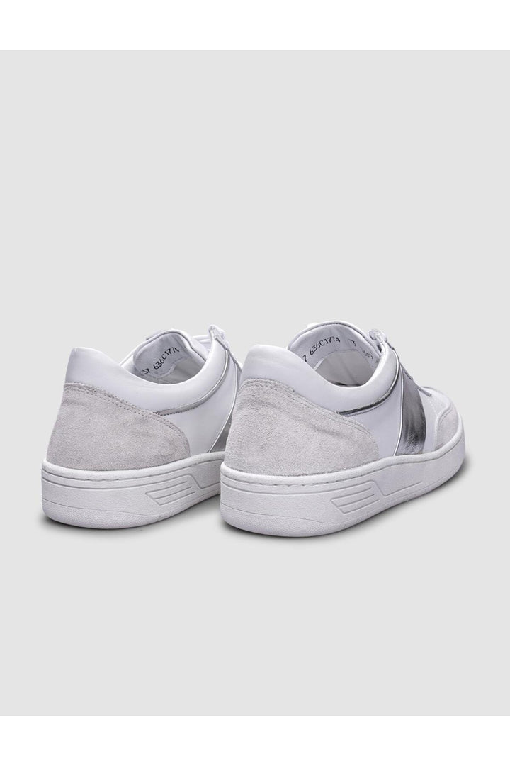 Cabani Shoes Chaussures de sport pour femmes en cuir véritable blanc à lacets 100% - Blanc