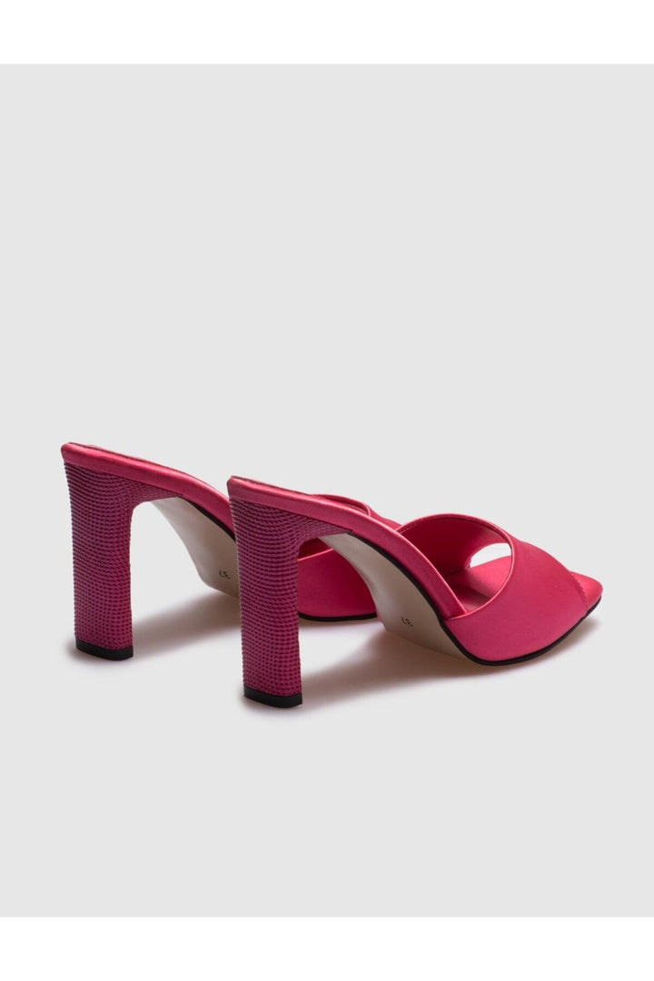 Cabani Shoes Crunell Sandales à talons en satin rose pour femme - Rose