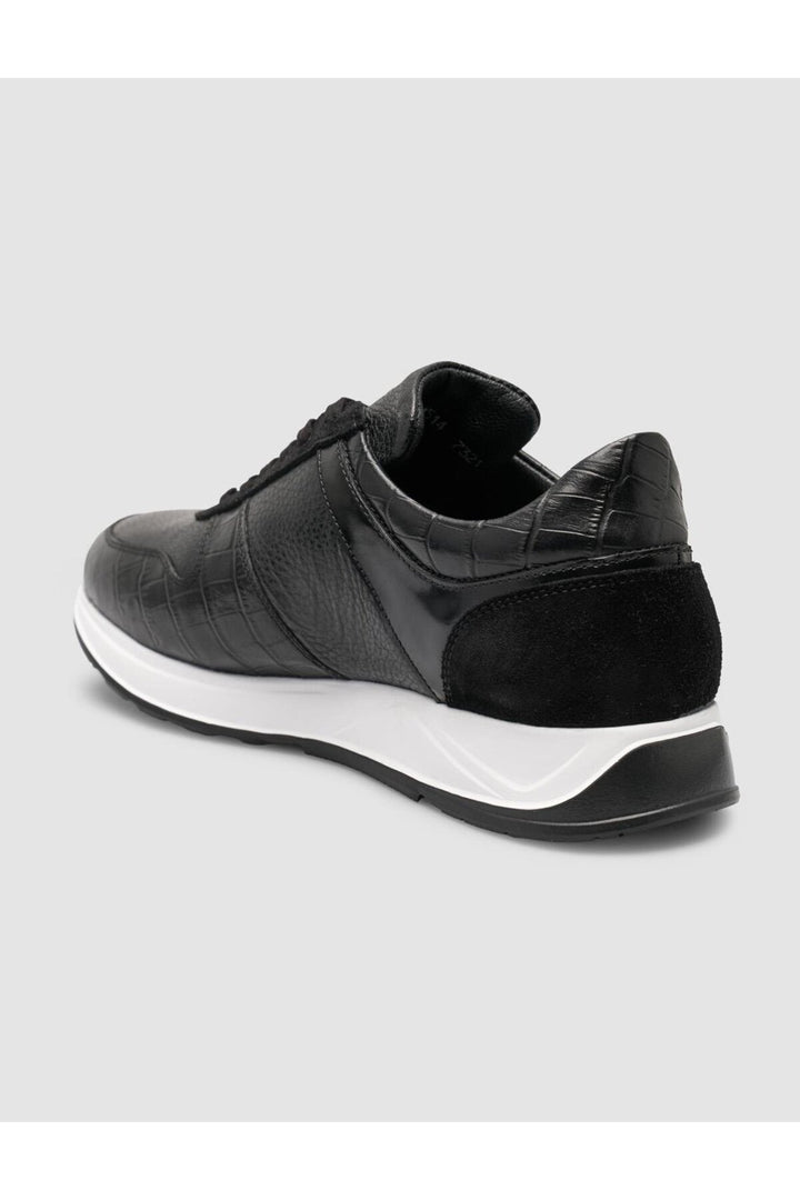 Cabani Shoes Sanonzo %100 Cuir Véritable Noir Chaussures de Sport pour Homme - Noir