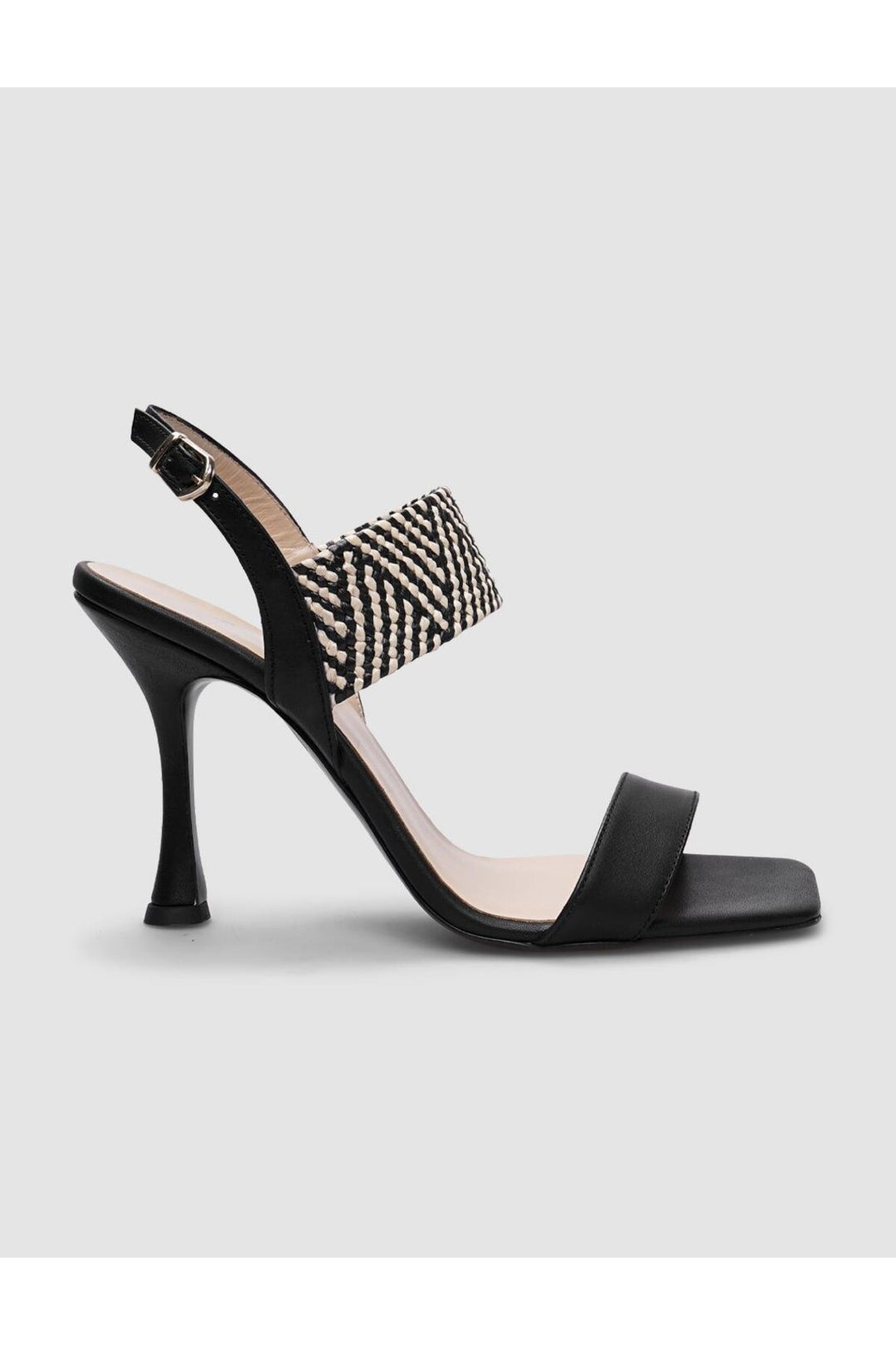 Cabani Shoes Chaussures à talons pour femmes en cuir véritable noir à motif écossais 100% - Multicolore