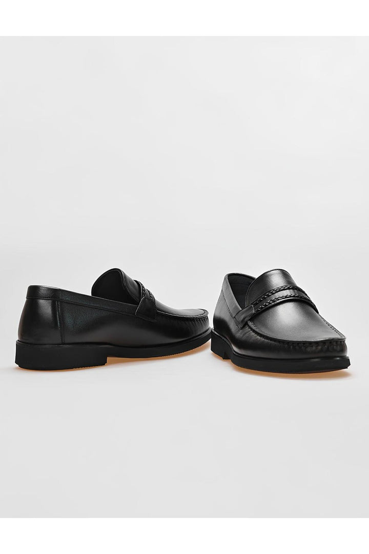 Cabani Shoes Chaussures classiques pour hommes en cuir véritable avec détails de ceinture noire - Multicolore