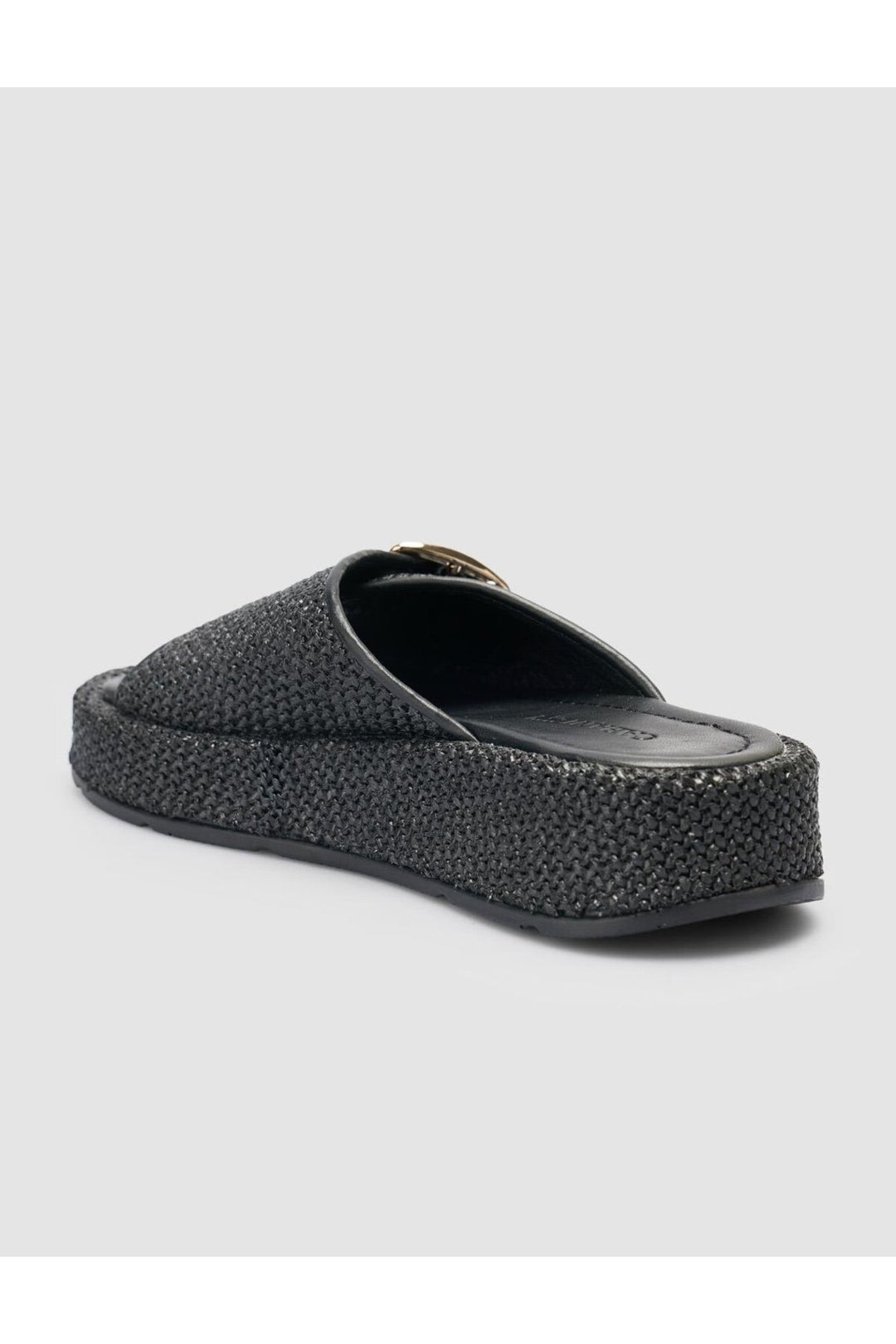 Cabani Shoes Sandales noires pour femmes avec détails en osier - Noir