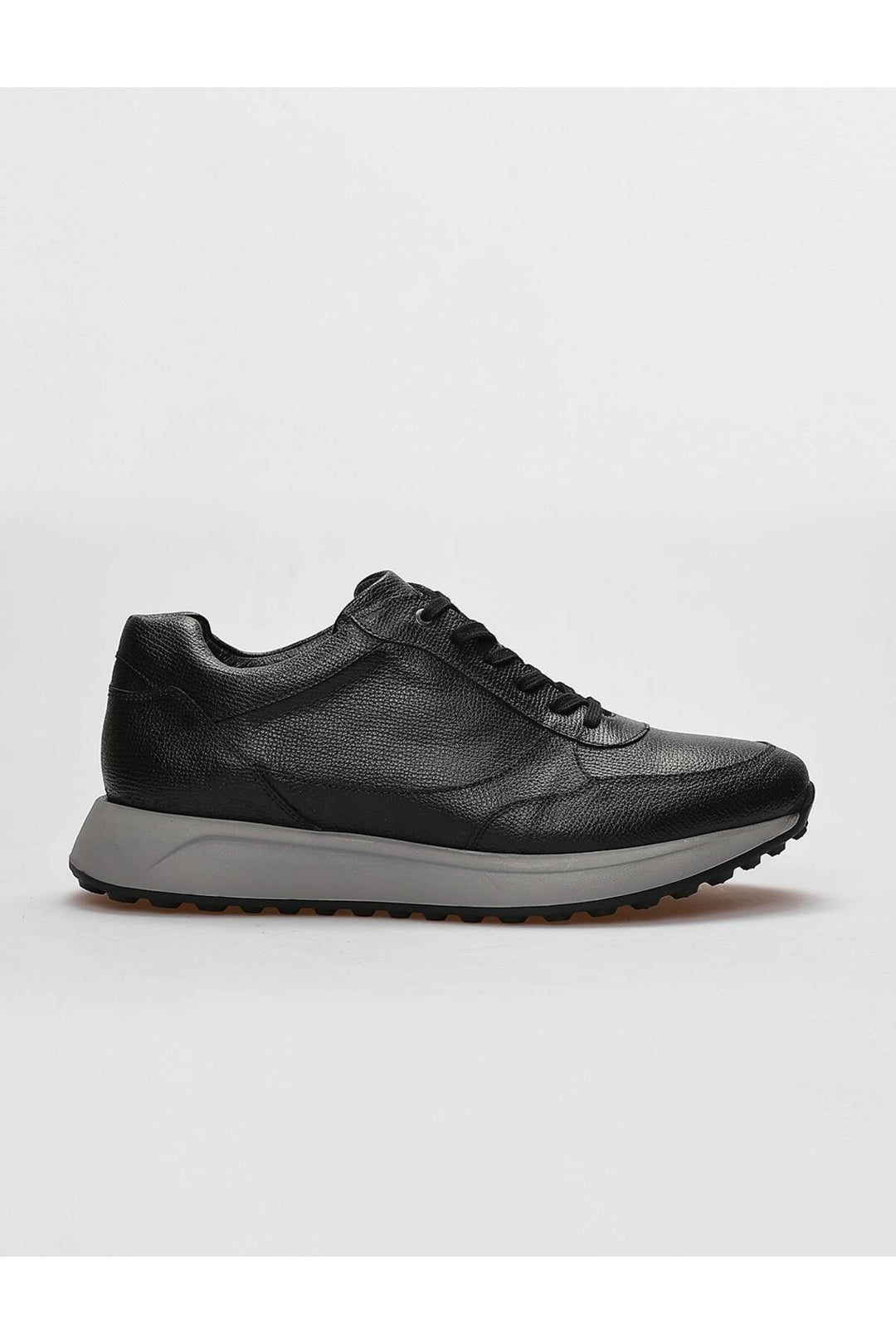 Cabani Shoes Chaussures de sport pour hommes en cuir véritable noires à lacets - Noir
