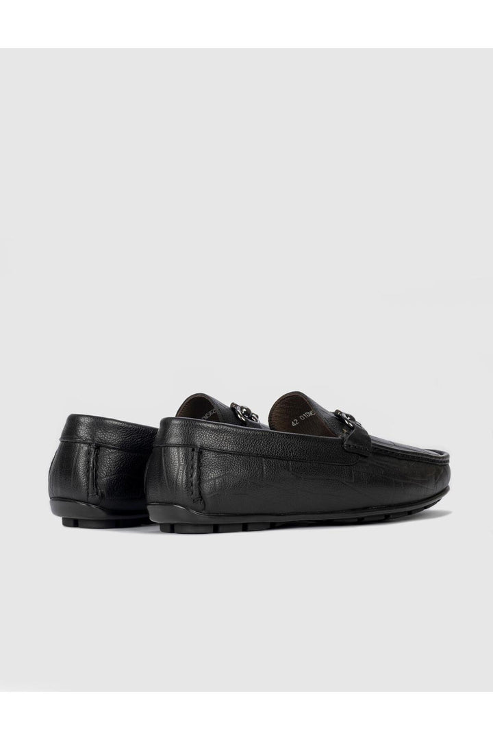 Cabani Shoes Mocassins pour hommes en cuir véritable avec boucle noire - Multicolore