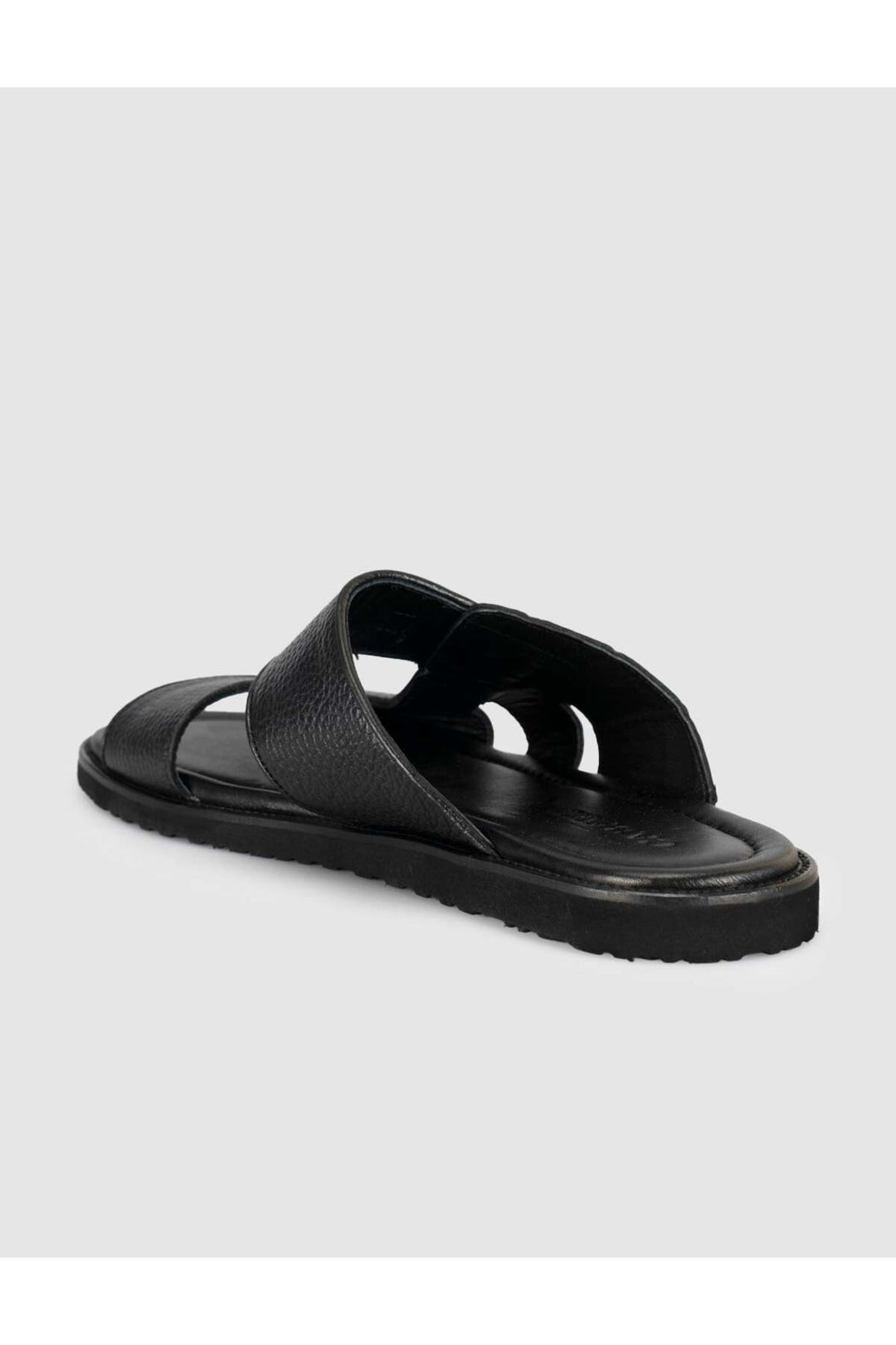 Cabani Shoes Sandale en cuir noir pour homme avec détails en crocodile - Multicolore
