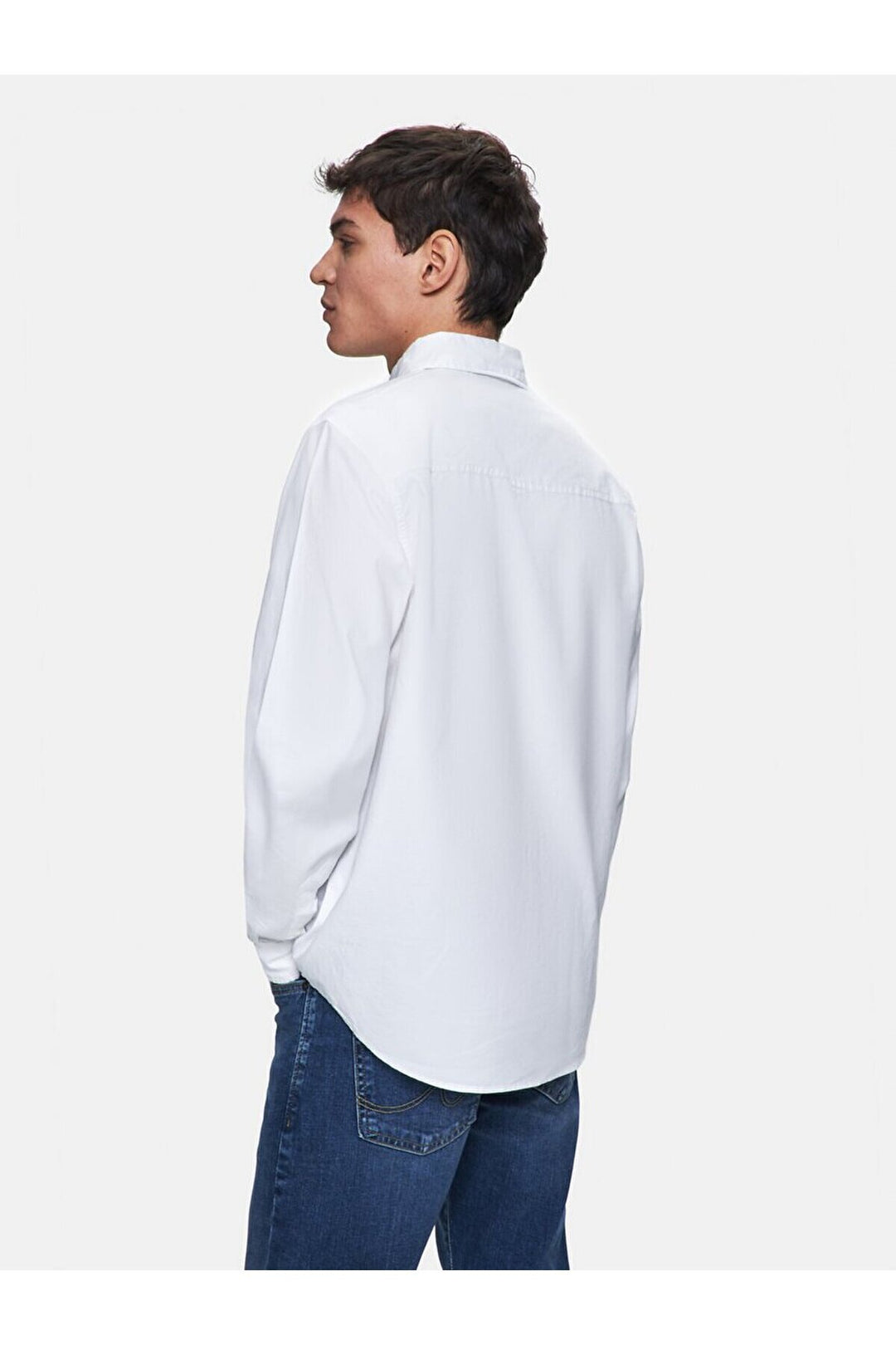 LTB Chemise Oxford blanche à manches longues Basıc