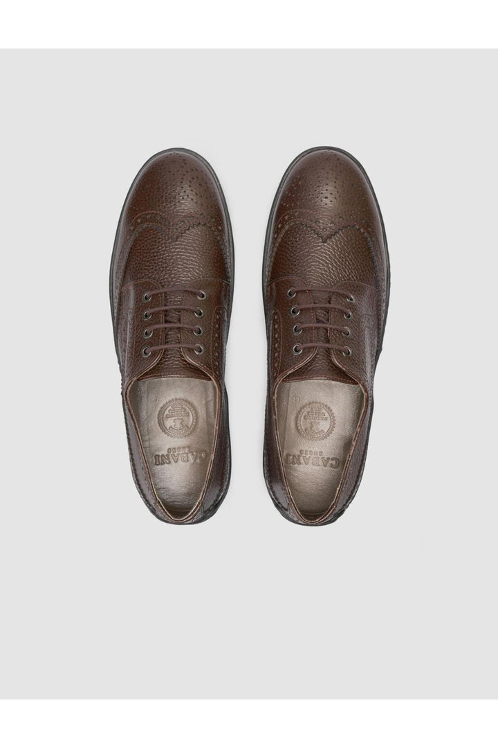 Cabani Shoes Chaussures de ville pour hommes en cuir véritable marron 100% - Marron