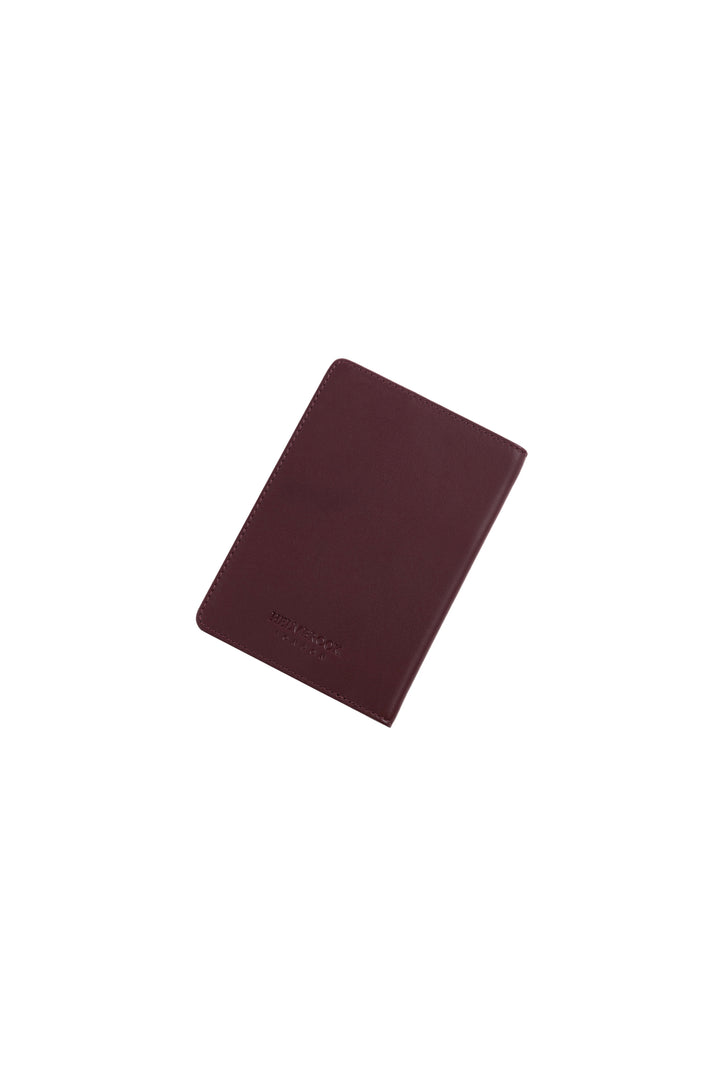 Helmbrook Housse de passeport protégée Rfid en cuir véritable bordeaux unisexe fabriqué à la main par Milton