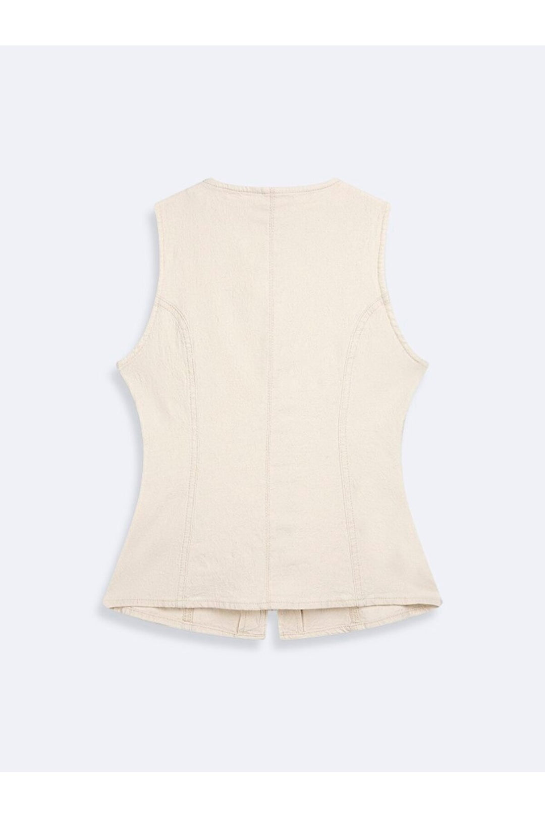 LTB Diora Gilet en Jean Mid Indigo à Boutons sur le Devant Sans Manches - Multicolore