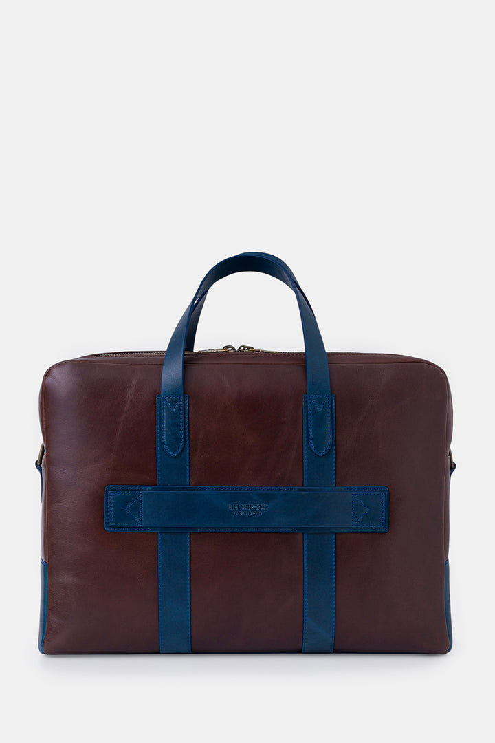 Helmbrook Sac pour ordinateur portable Benedict en cuir véritable 15,6"à deux compartiments pour homme