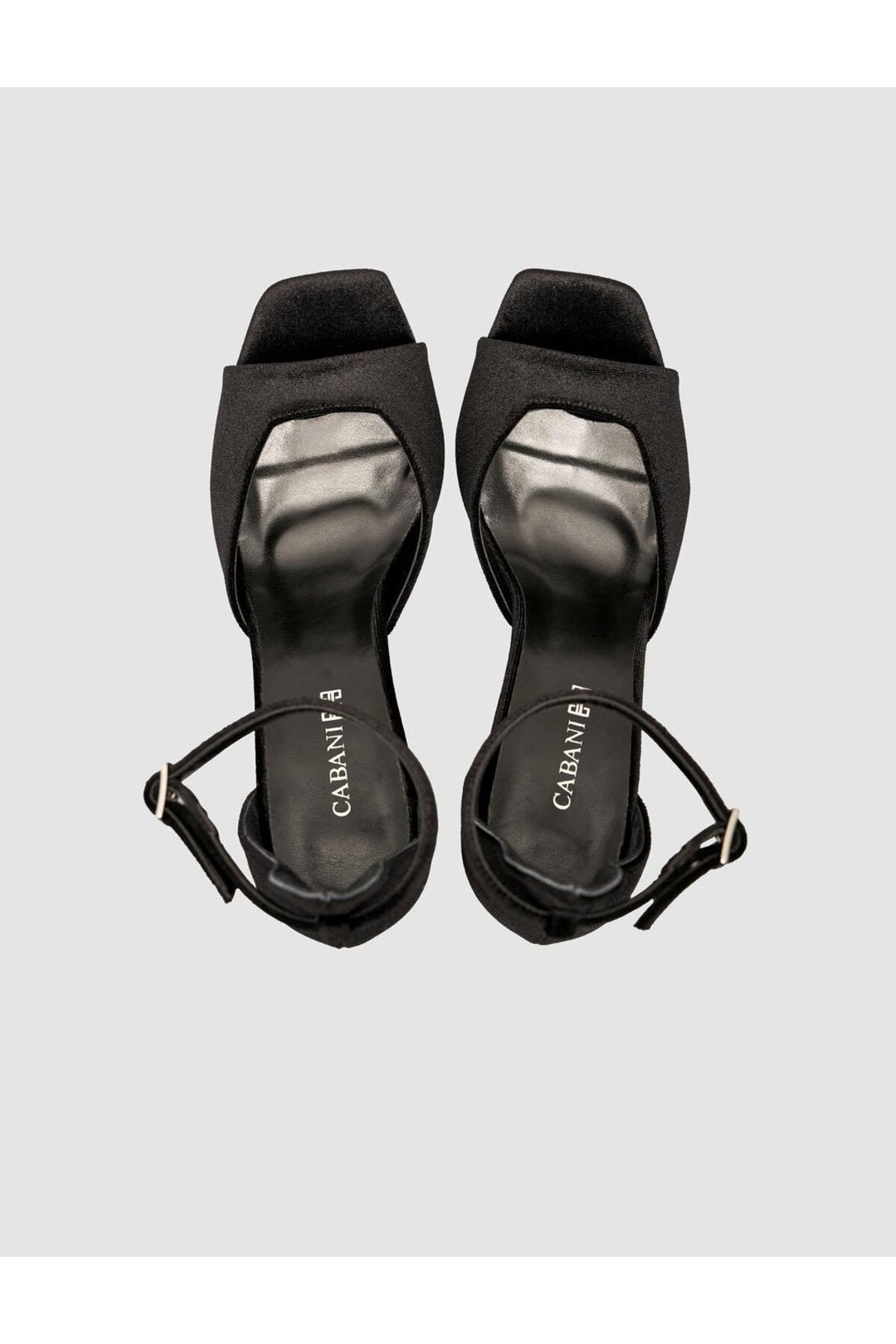 Cabani Shoes Chaussures à talons pour femmes en velours noir avec boucle à la cheville - Noir