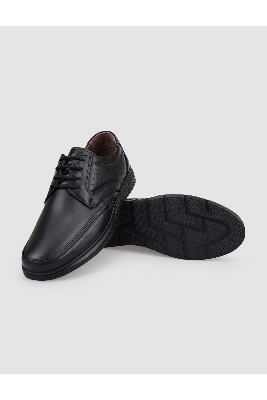 Cabani Shoes Chaussures de ville pour hommes en cuir véritable noir à lacets 100% - Multicolore