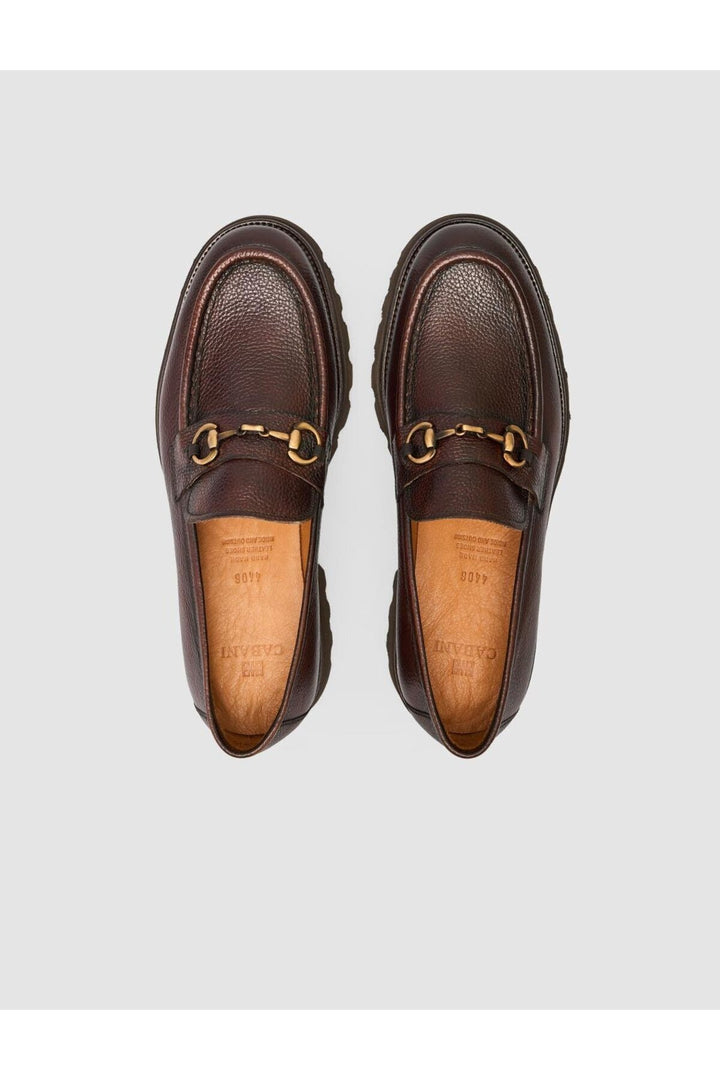 Cabani Shoes Chaussures de ville pour hommes en cuir véritable marron avec boucle à 100%. - Marron