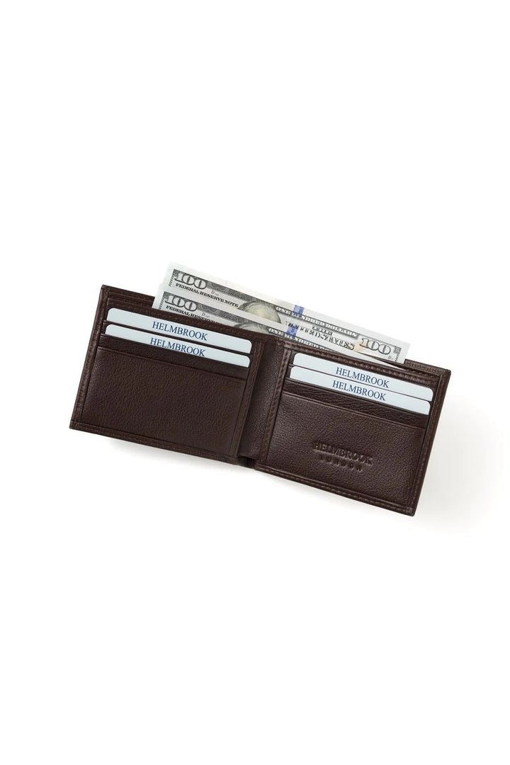 helmbrook Portefeuille en cuir véritable pour homme Multi-Bay RFID Protected Dean Coffee