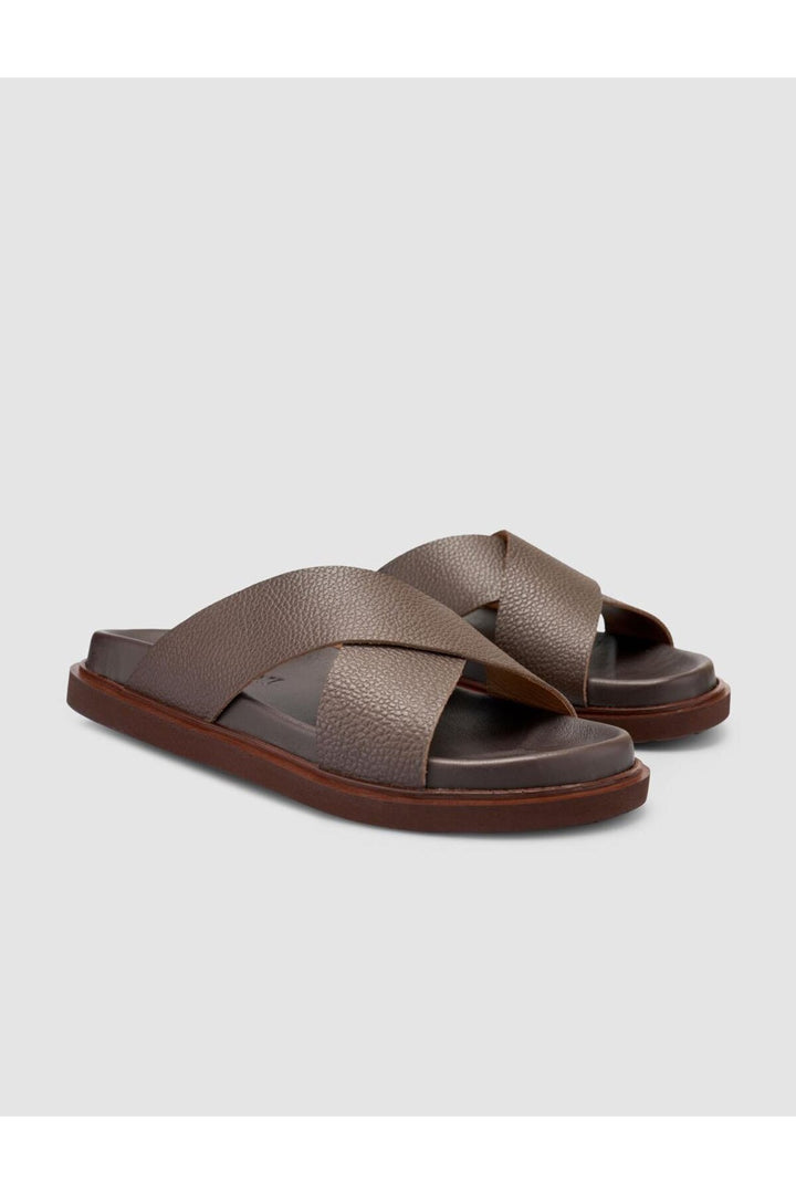 Cabani Shoes %100 Cuir véritable Sandales pour hommes Marron - Marron