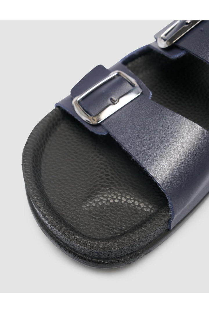 Cabani Shoes Tongs pour hommes bleu marine avec détail de boucle - Bleu marine