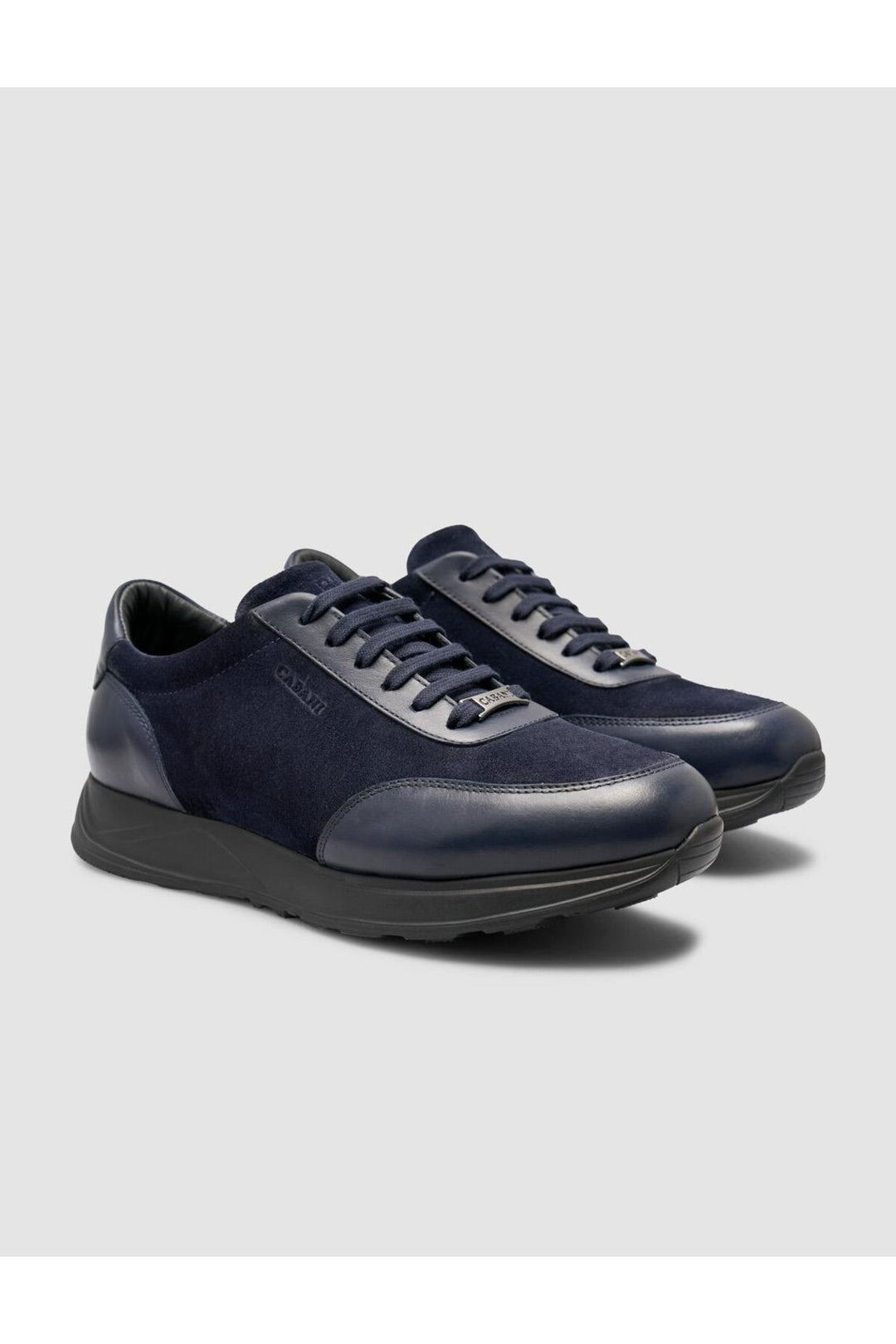 Cabani Shoes %100 Cuir véritable Bleu marine Chaussures de sport pour hommes avec détails en daim - Bleu marine
