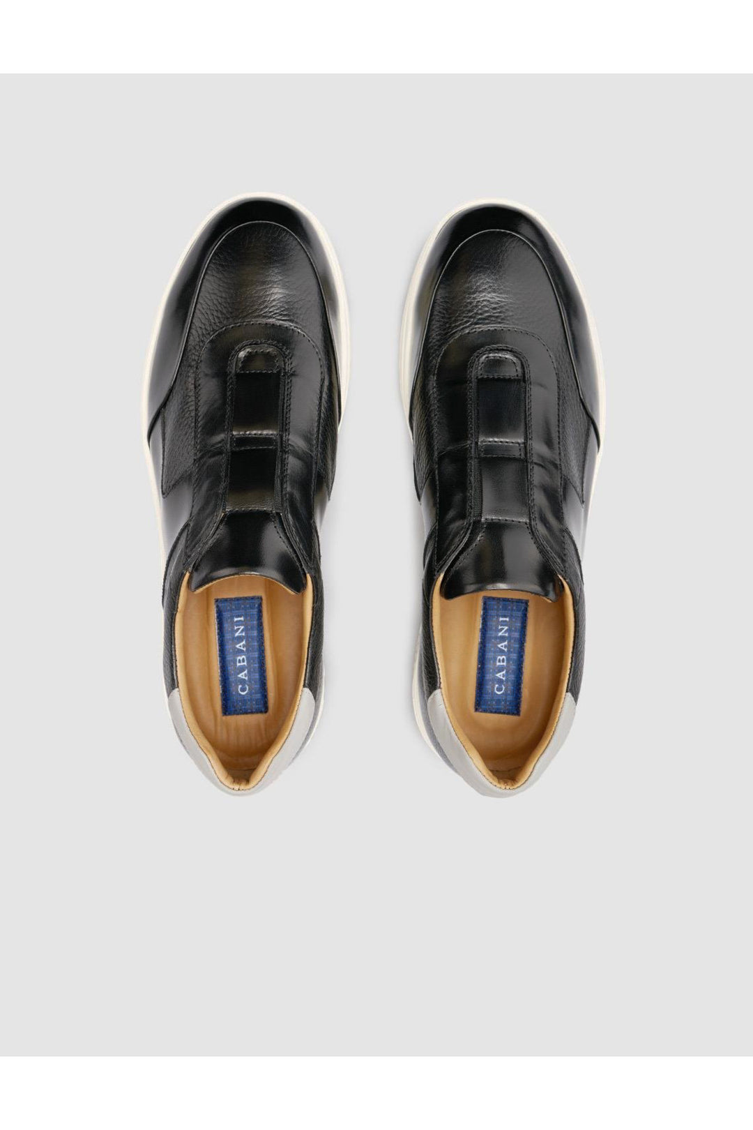 Cabani Shoes %100 Cuir véritable Chaussures de sport pour hommes noires - Noir