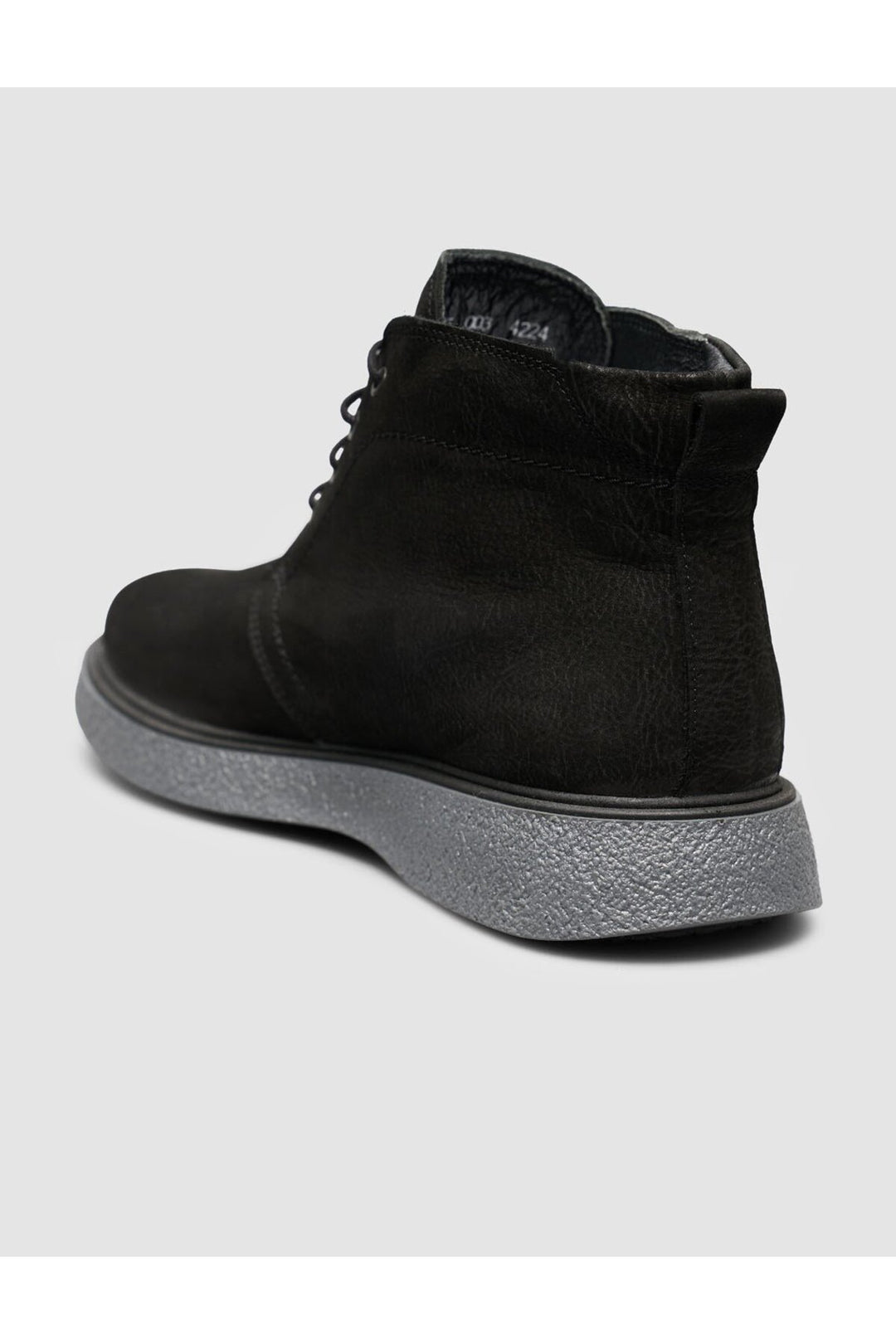 Cabani Shoes Bottines d'hiver pour hommes en cuir véritable noires à lacets - Noir