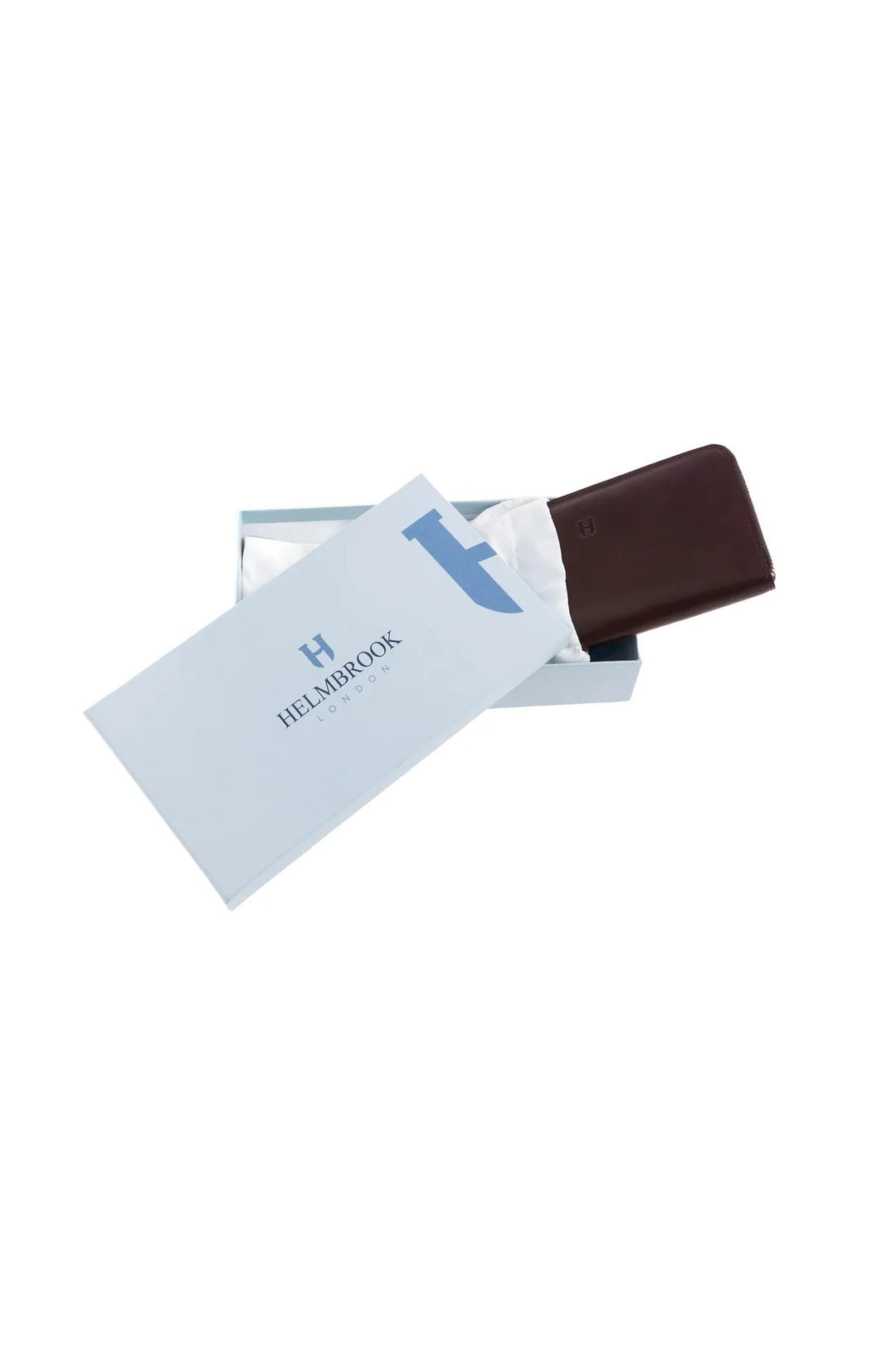 helmbrook Femme Cuir Véritable Grand Portefeuille Fermeture Éclair RFID Protégé Amelia Café Kaki