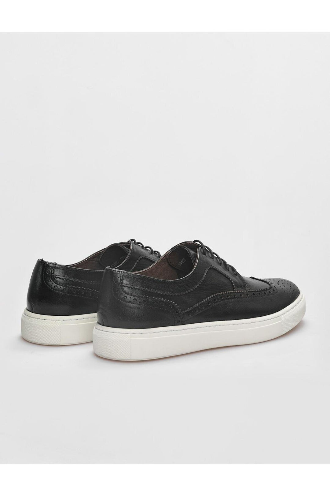 Cabani Shoes Chaussures de sport pour hommes en cuir véritable noires à lacets - Noir