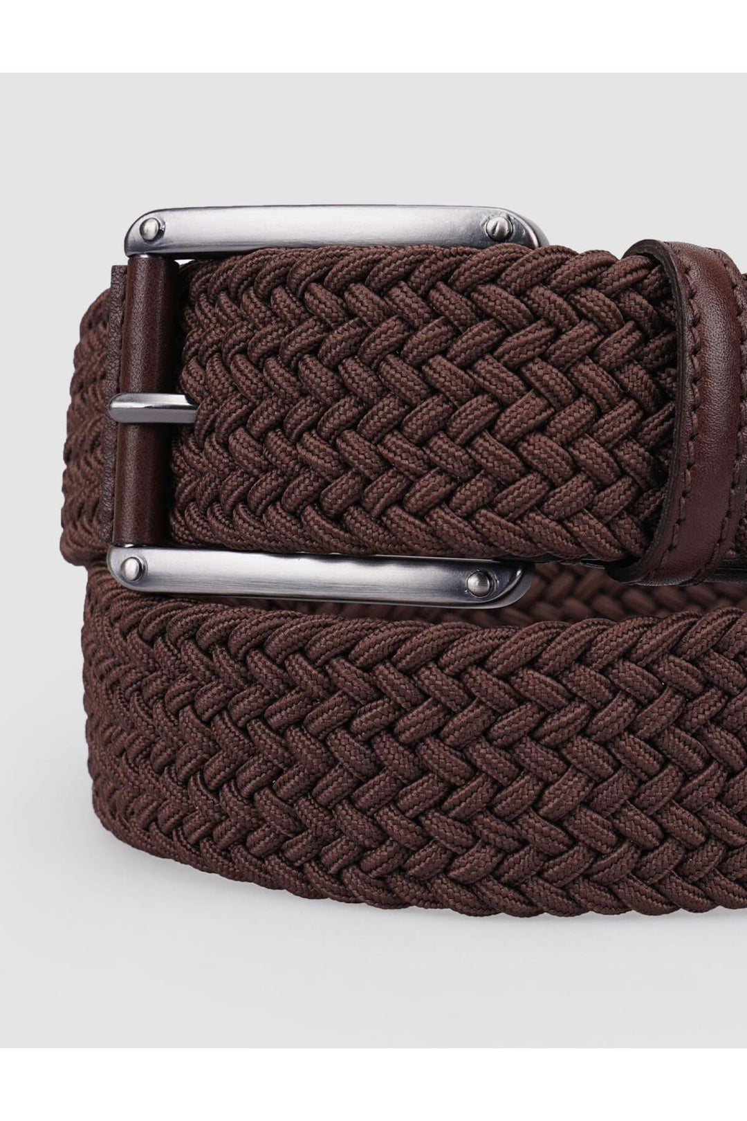 Cabani Shoes Ceinture quotidienne pour homme en tricot marron avec détails en tricot de 4 cm. - Marron