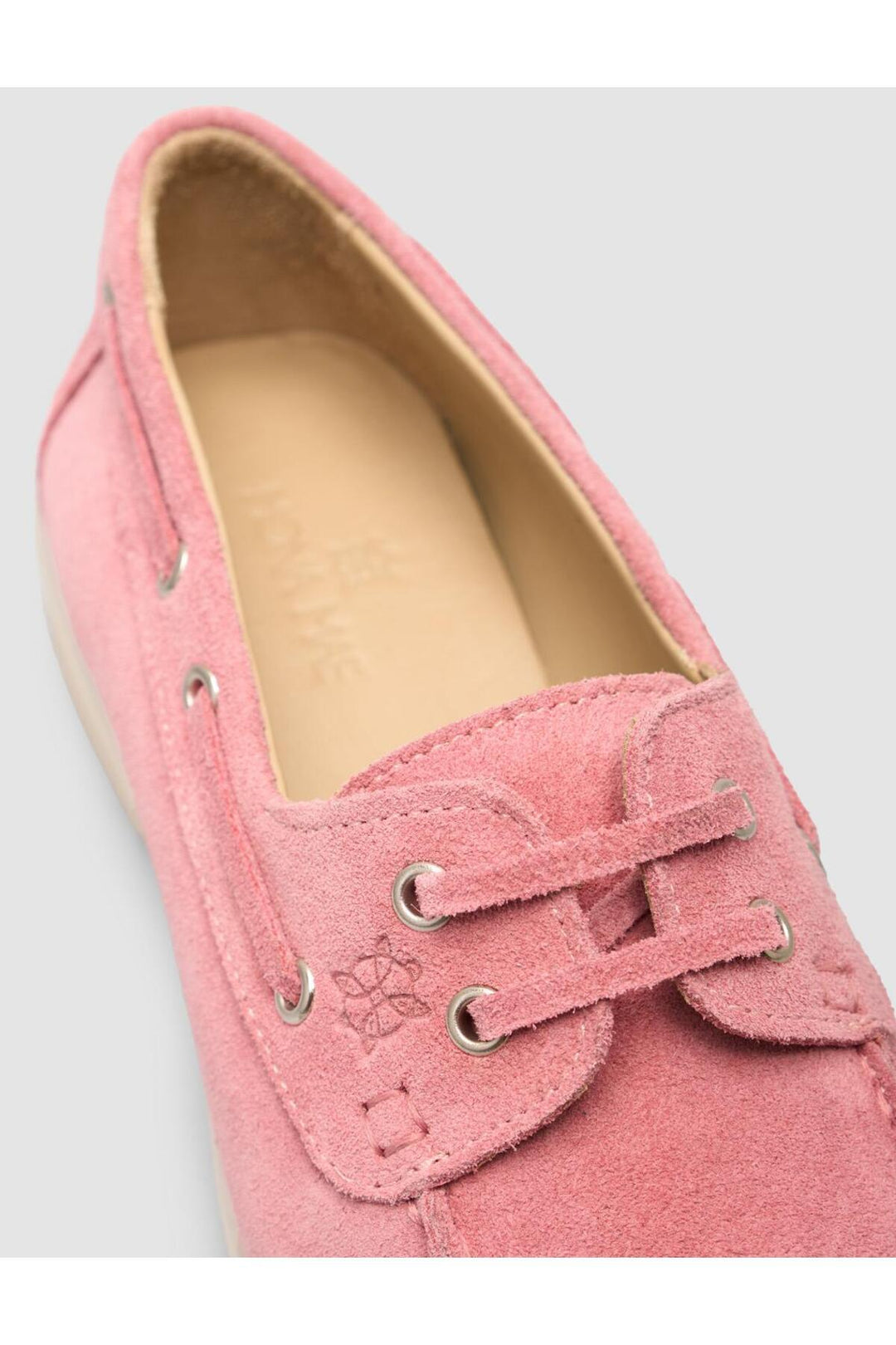 Cabani Shoes Renavex MonaMae %100 Cuir Véritable Suède Poudré Chaussures Bateau Femme Quotidien - Poudre