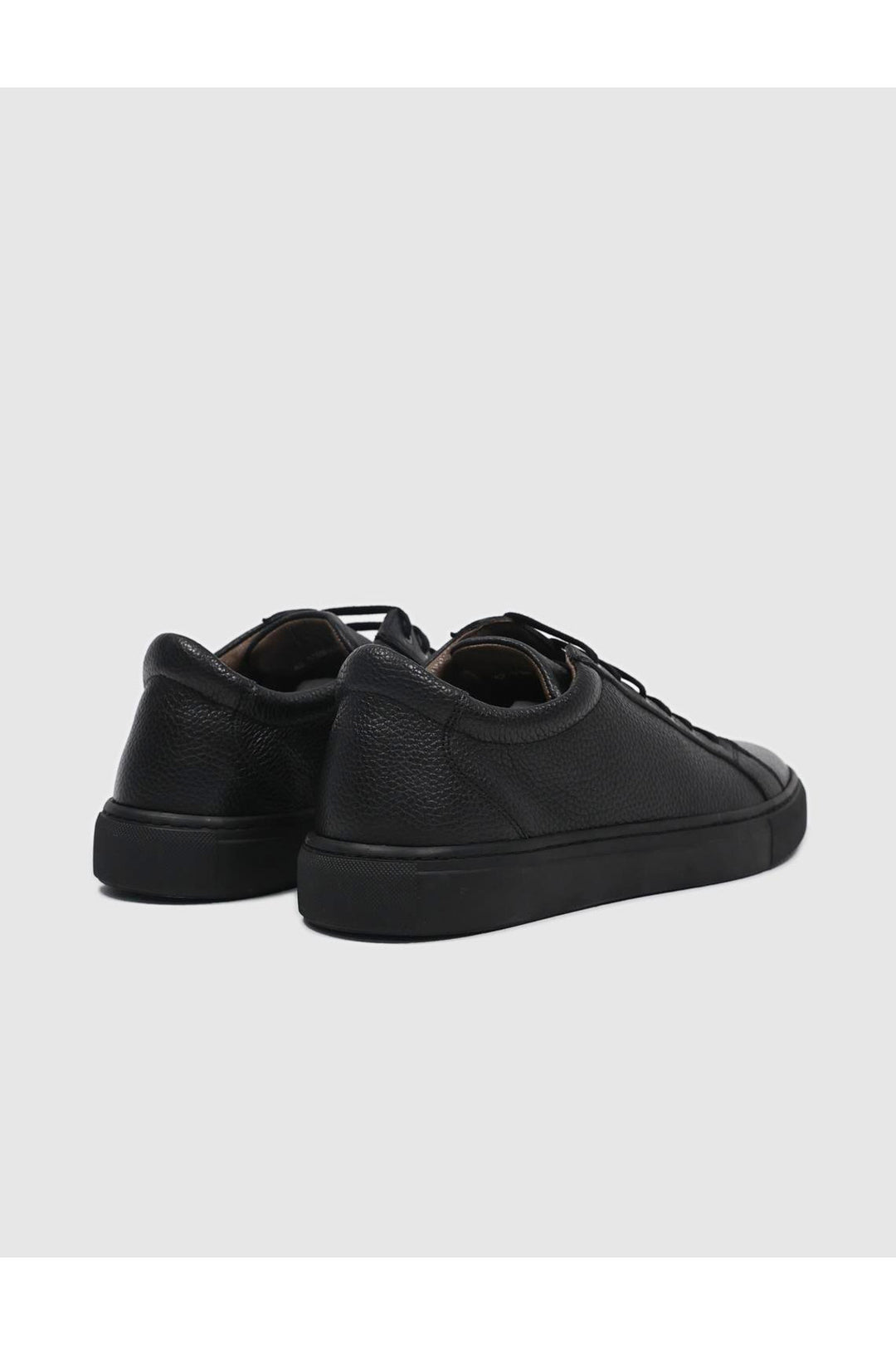 Cabani Shoes Chaussures de sport pour hommes en cuir véritable noires à lacets - Noir