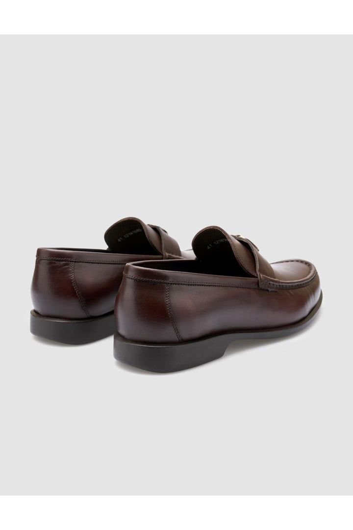 Cabani Shoes Chaussures de ville pour hommes en cuir véritable marron avec boucle à 100%. - Marron