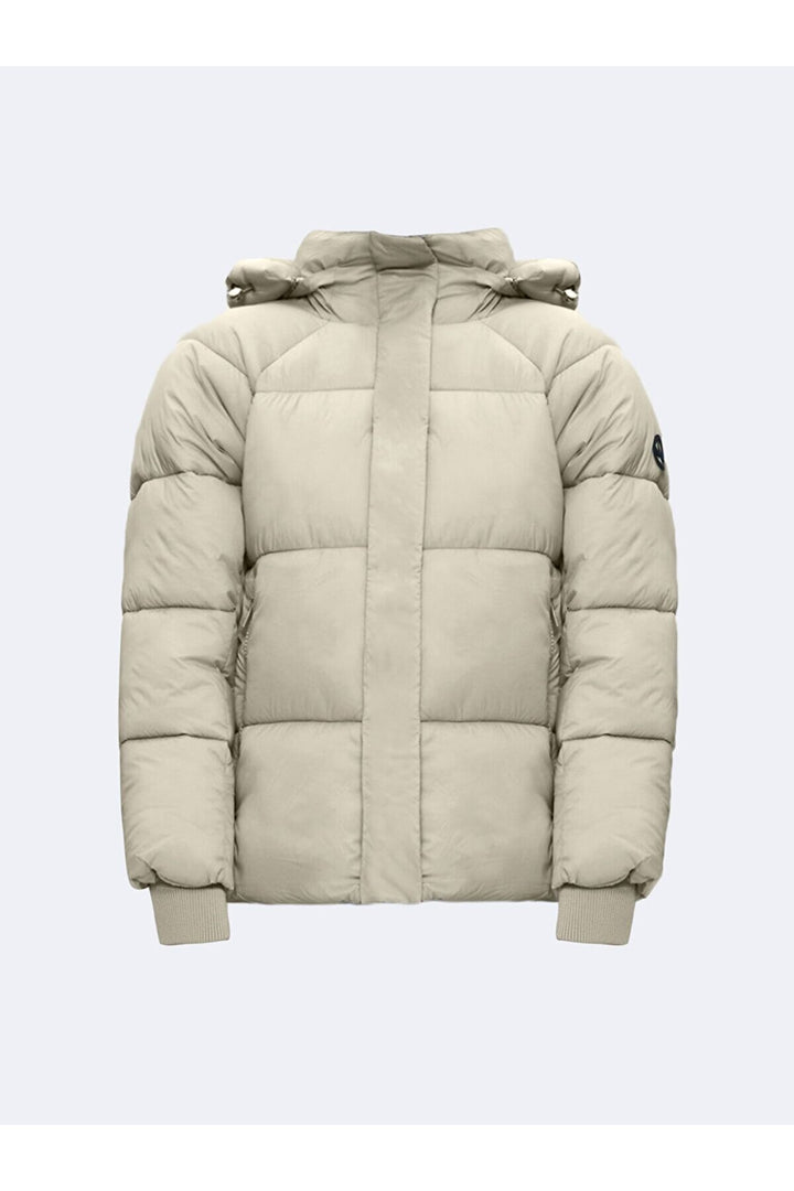 LTB Manteau gonflable beige zippé à capuche