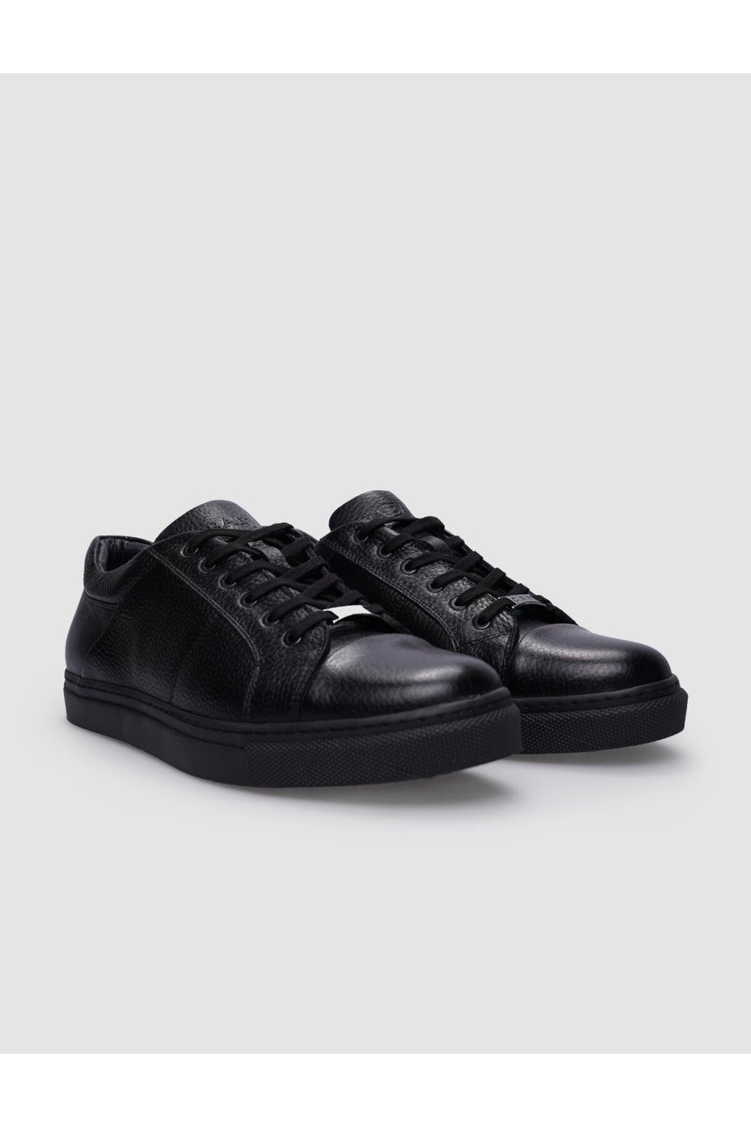 Cabani Shoes %100 Cuir véritable Baskets pour hommes noires à lacets - Noir
