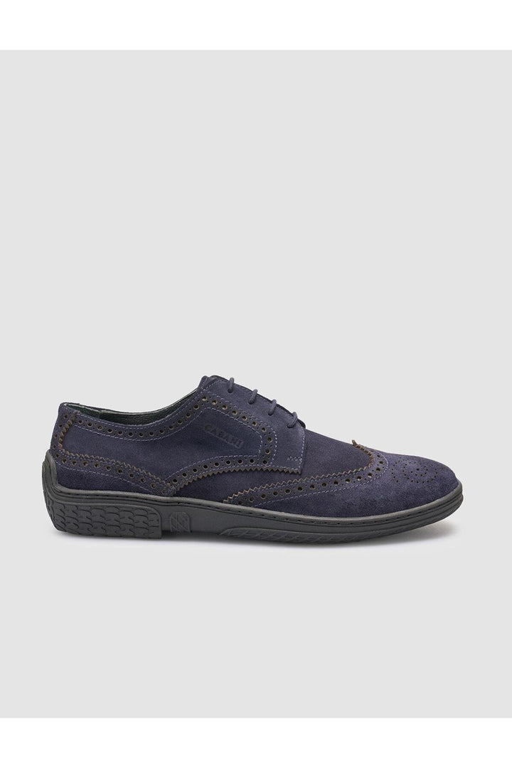 Cabani Shoes %100 Cuir Véritable Bleu marine Suédé Chaussures de Ville pour Homme - Bleu marine
