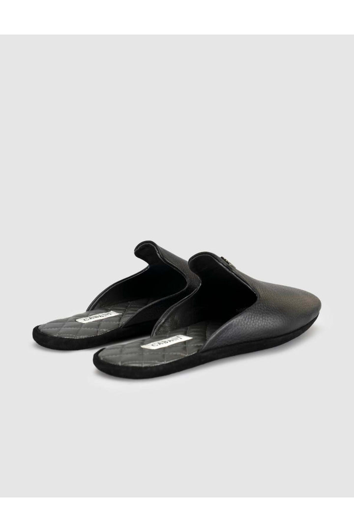 Cabani Shoes Sandales premium en cuir véritable matelassé noir pour femme avec semelle intérieure. - Noir