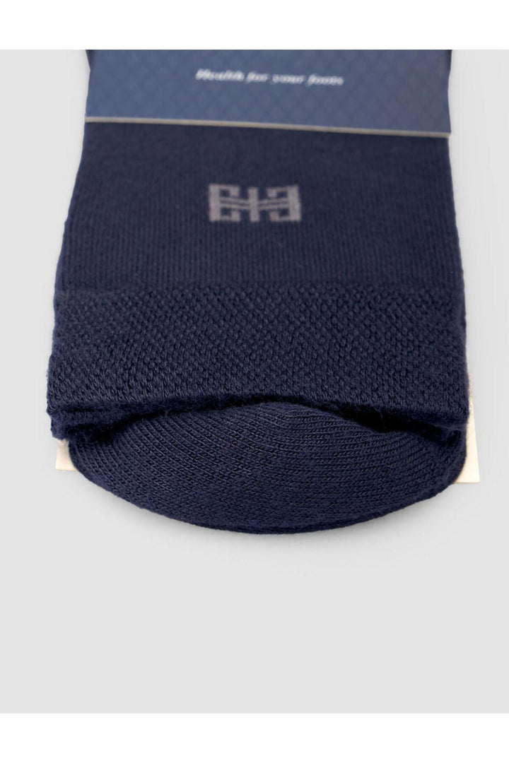 Cabani Shoes Chaussettes mi-bas en bambou bleu marine pour hommes - Bleu marine