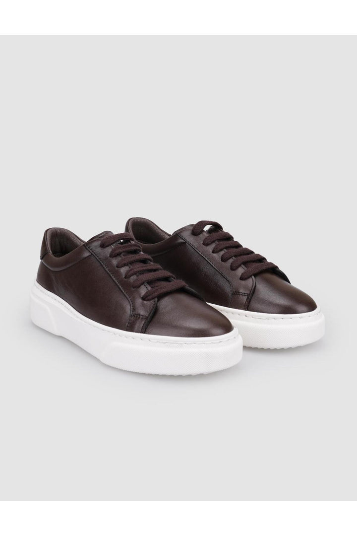 Cabani Shoes Chaussures à lacets pour femmes en cuir véritable marron 100% - Marron
