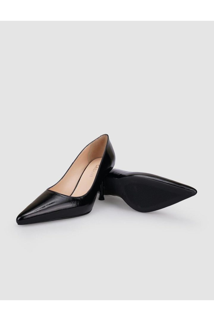 Cabani Shoes %100 Cuir véritable Escarpin noir verni pour femme - Noir