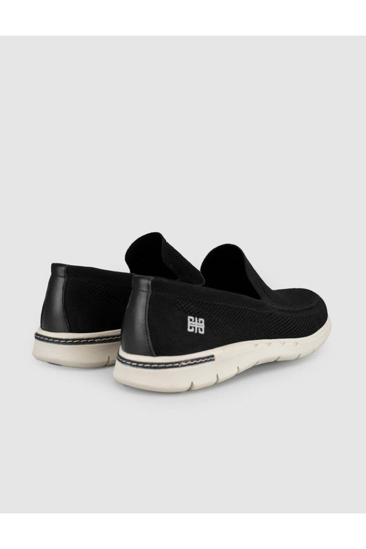 Cabani Shoes Chaussures décontractées pour hommes en tricot à semelle légère noires - Multicolore