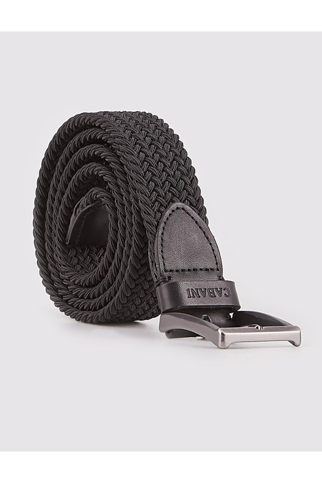 Cabani Shoes Ceinture pour homme en tricot noir de 3,5 cm - Noir