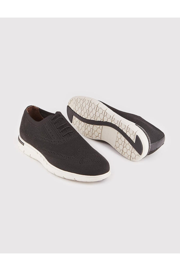 Cabani Shoes Chaussures de ville en tricot pour homme noires à lacets - Multicolore